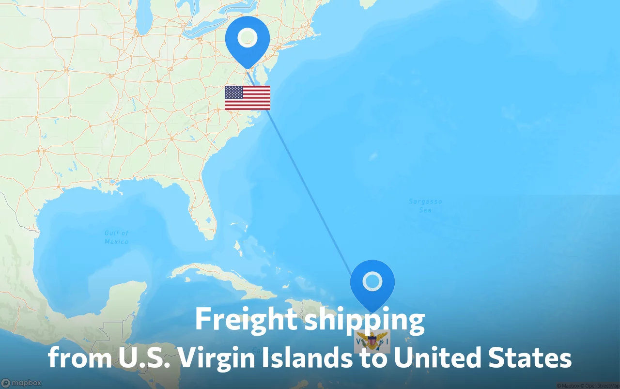Shipping route from U.S. Virgin Islands to United States
