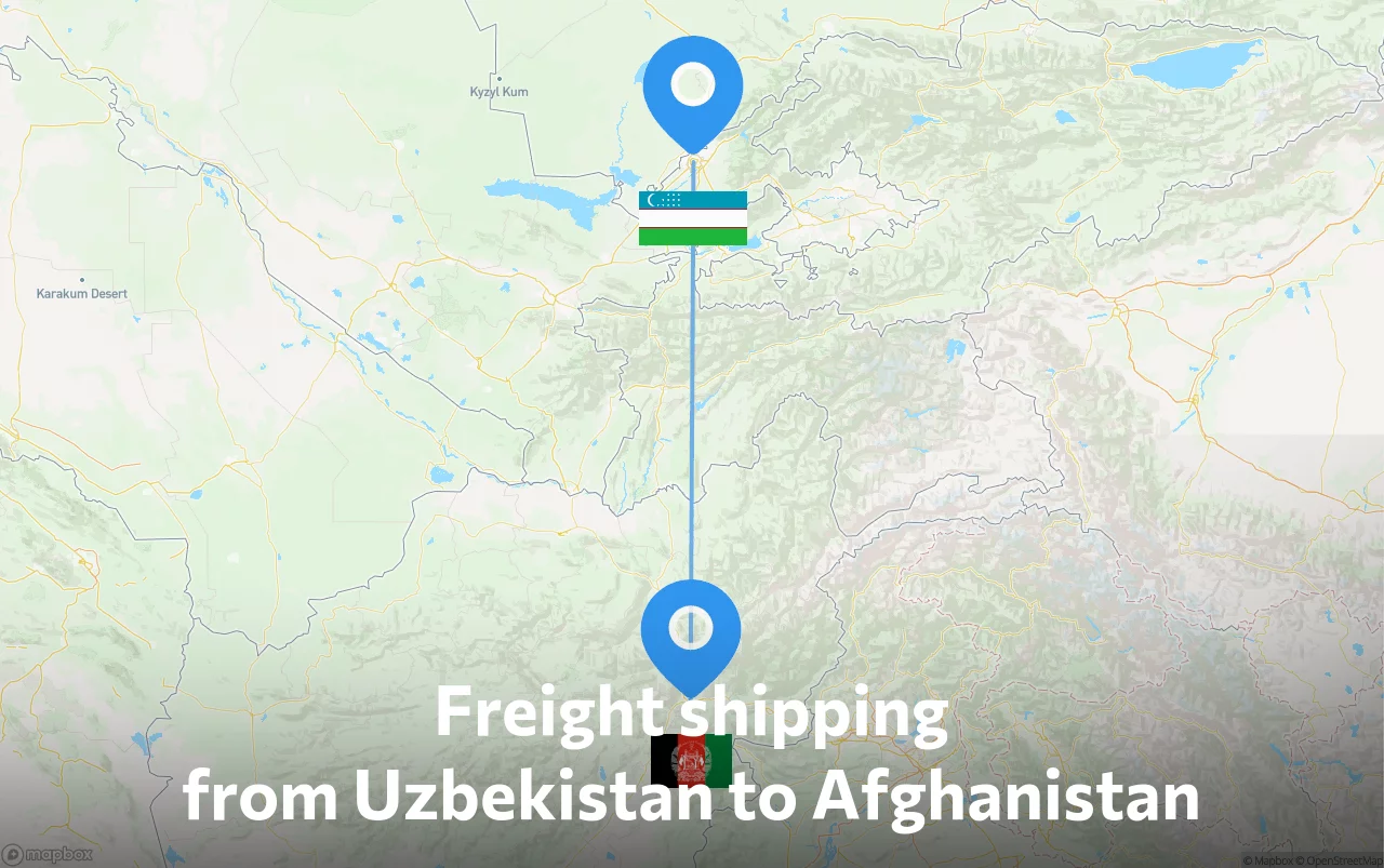 Shipping route from Uzbekistan to Afghanistan
