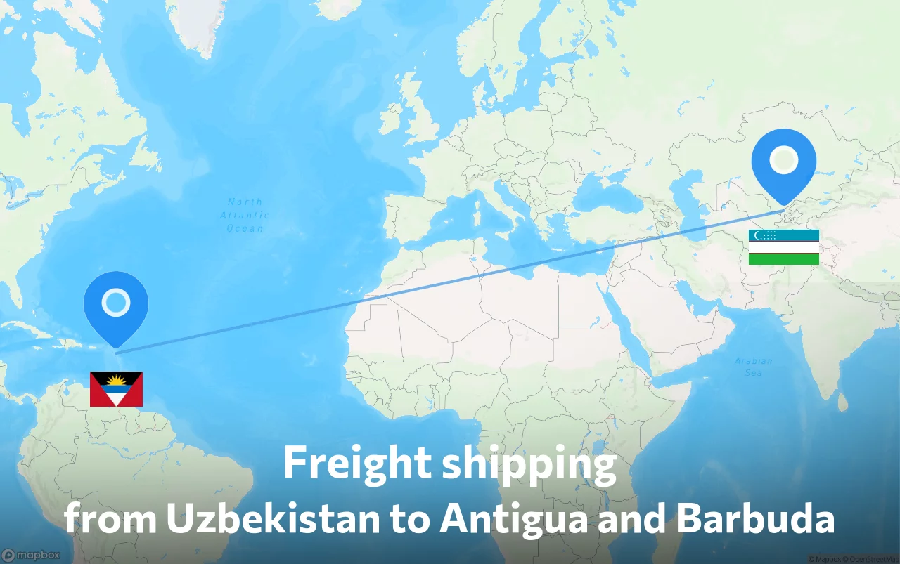 Shipping route from Uzbekistan to Antigua and Barbuda