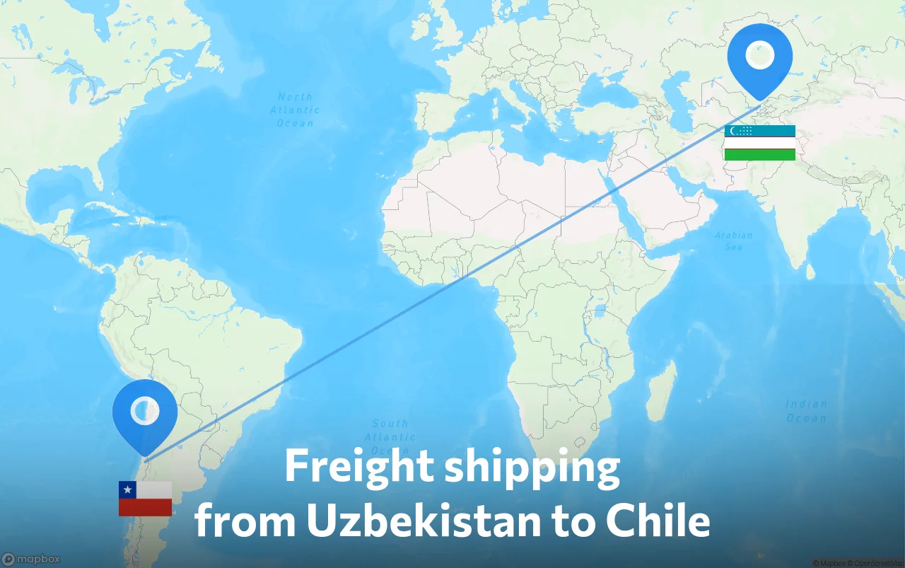 Shipping route from Uzbekistan to Chile