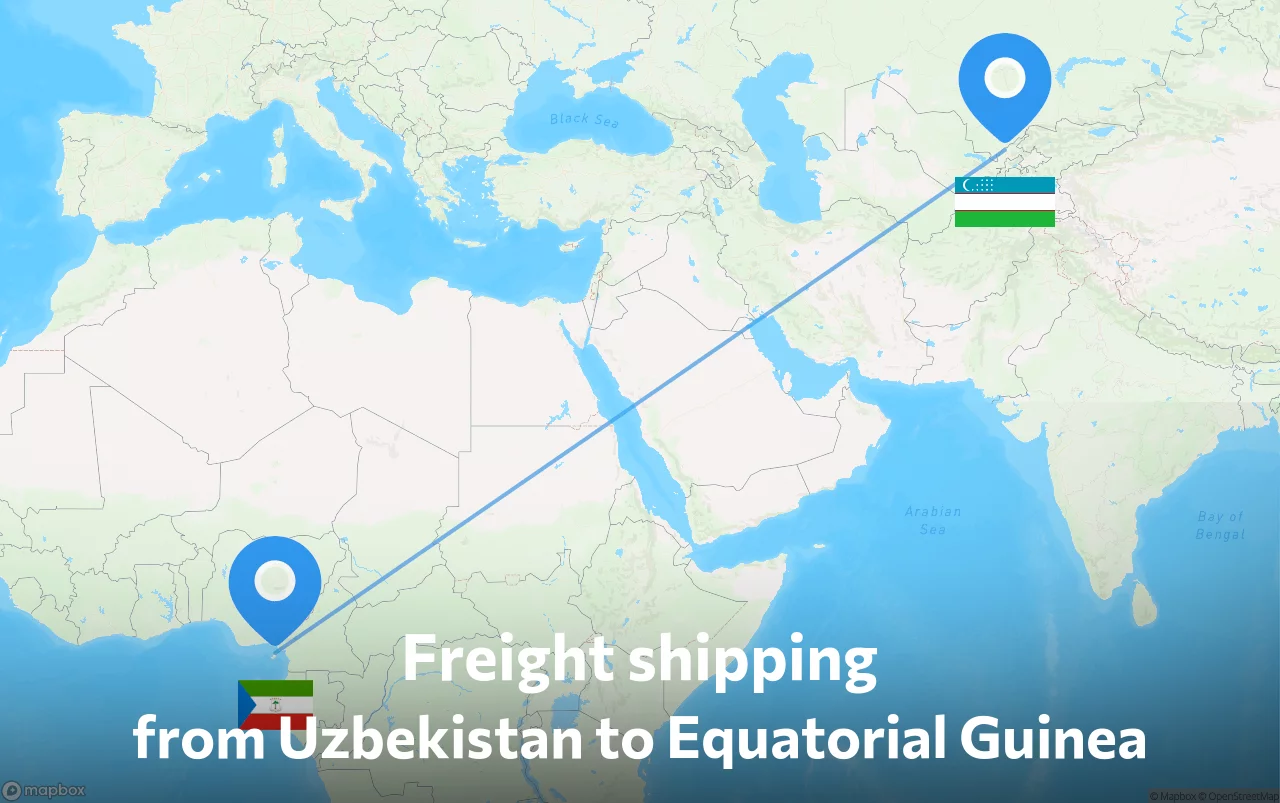 Shipping route from Uzbekistan to Equatorial Guinea