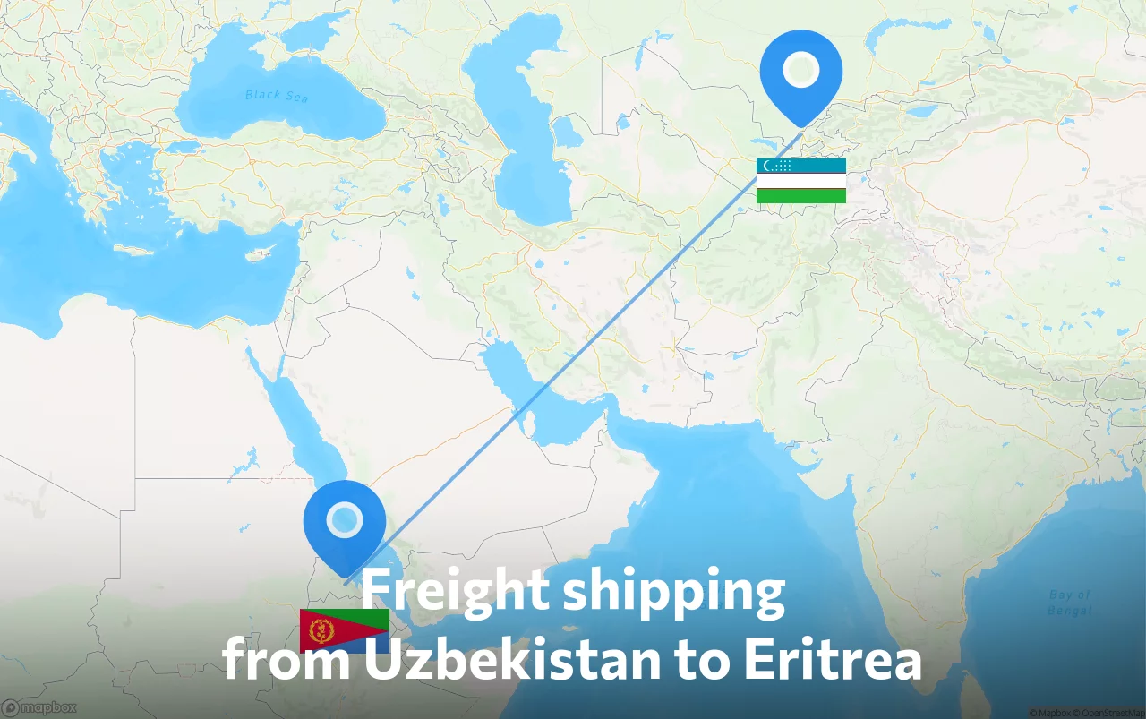 Shipping route from Uzbekistan to Eritrea