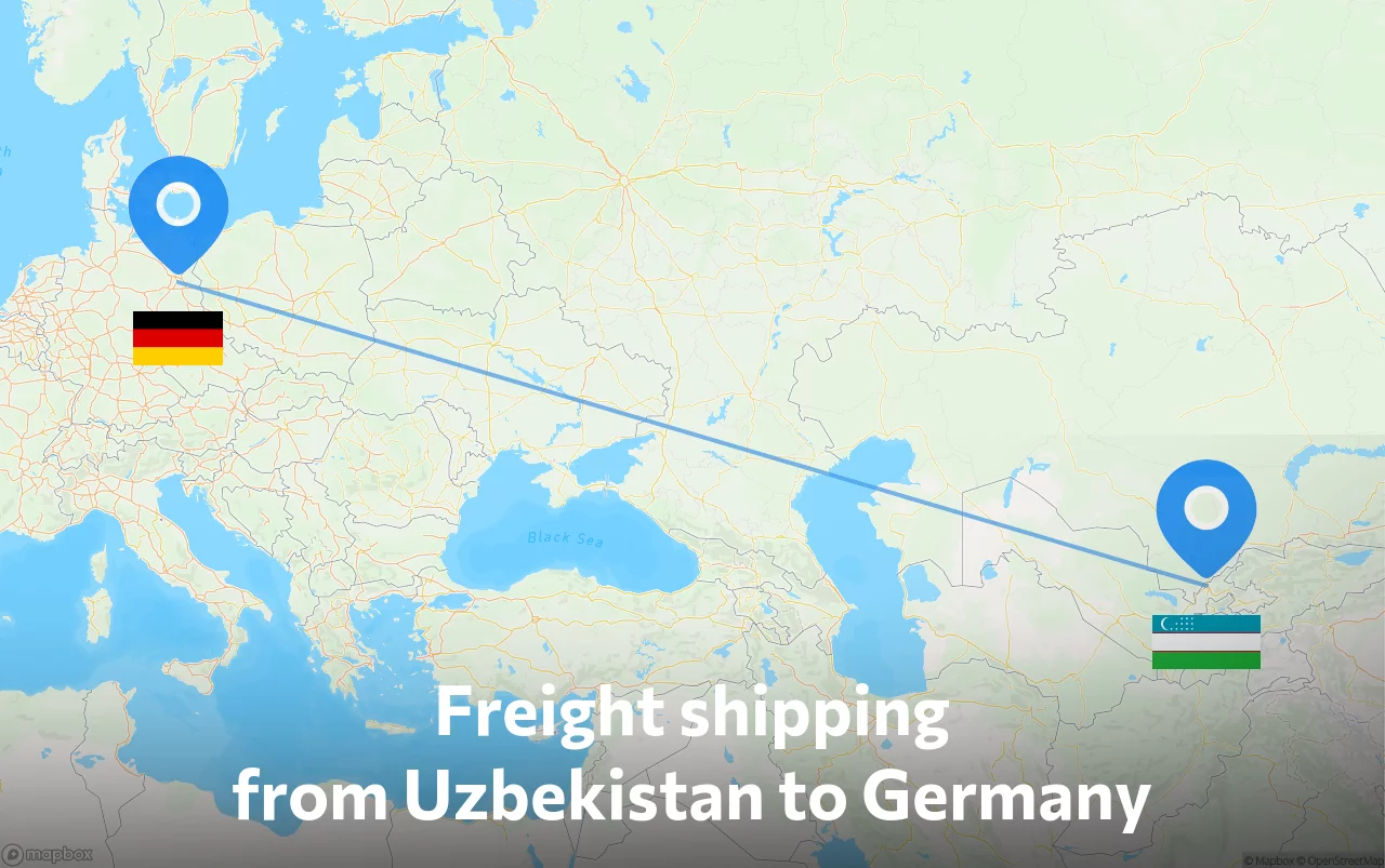Shipping route from Uzbekistan to Germany