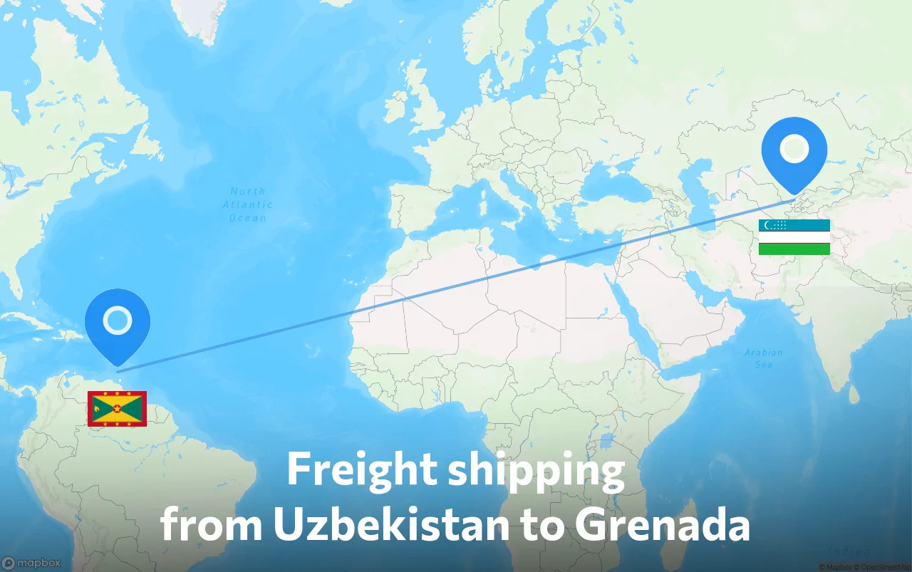 Shipping route from Uzbekistan to Grenada