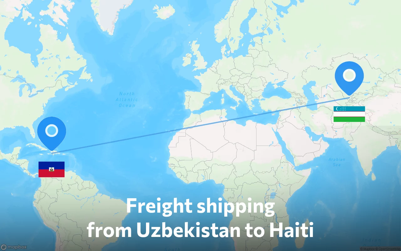 Shipping route from Uzbekistan to Haiti
