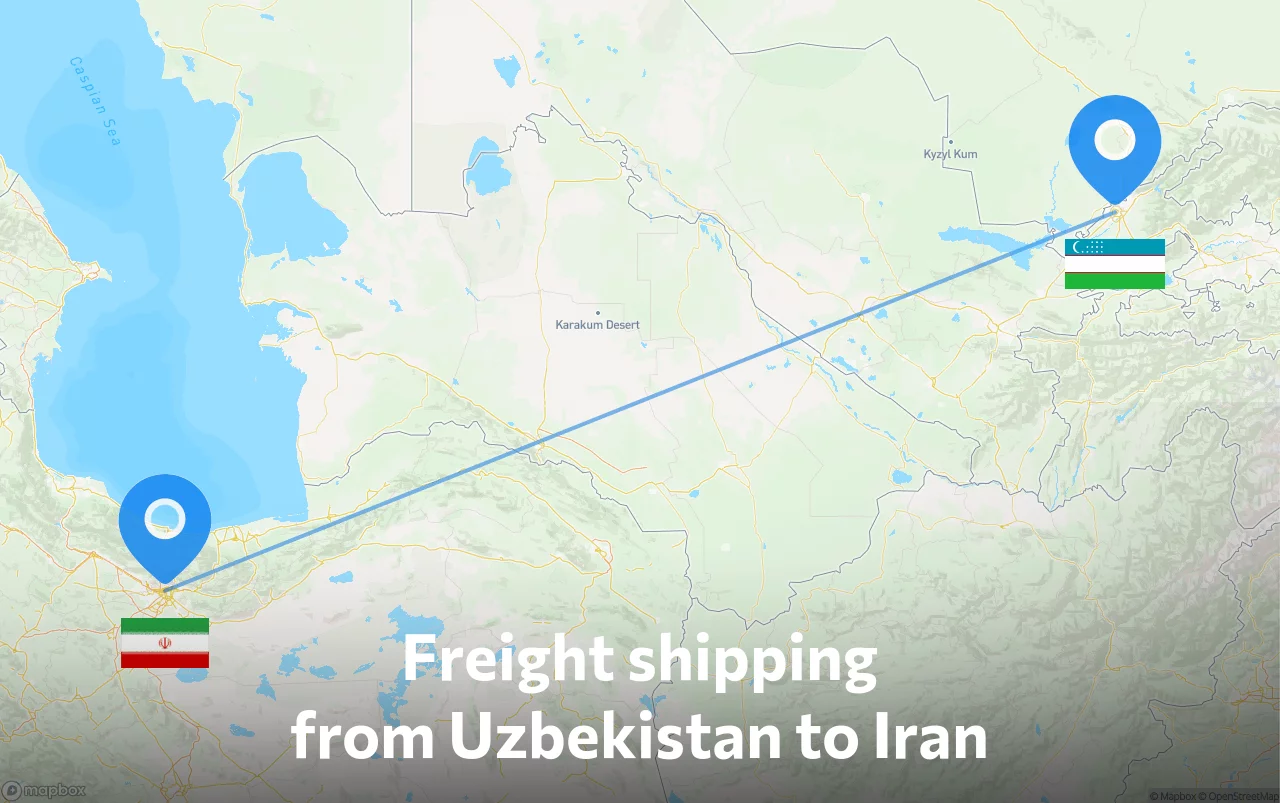 Shipping route from Uzbekistan to Iran