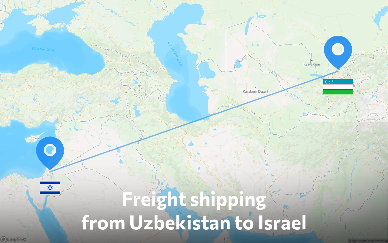 Shipping route from Uzbekistan to Israel