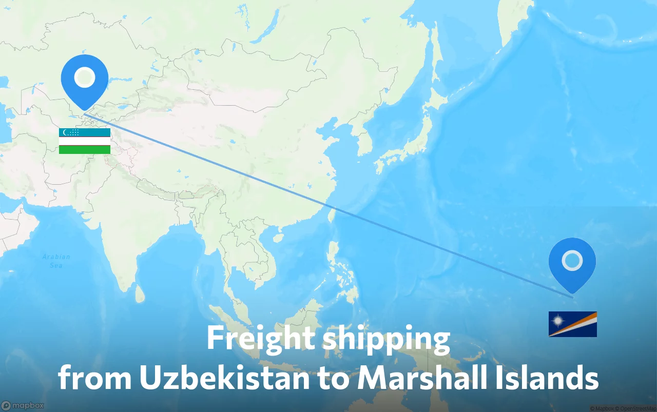 Shipping route from Uzbekistan to Marshall Islands