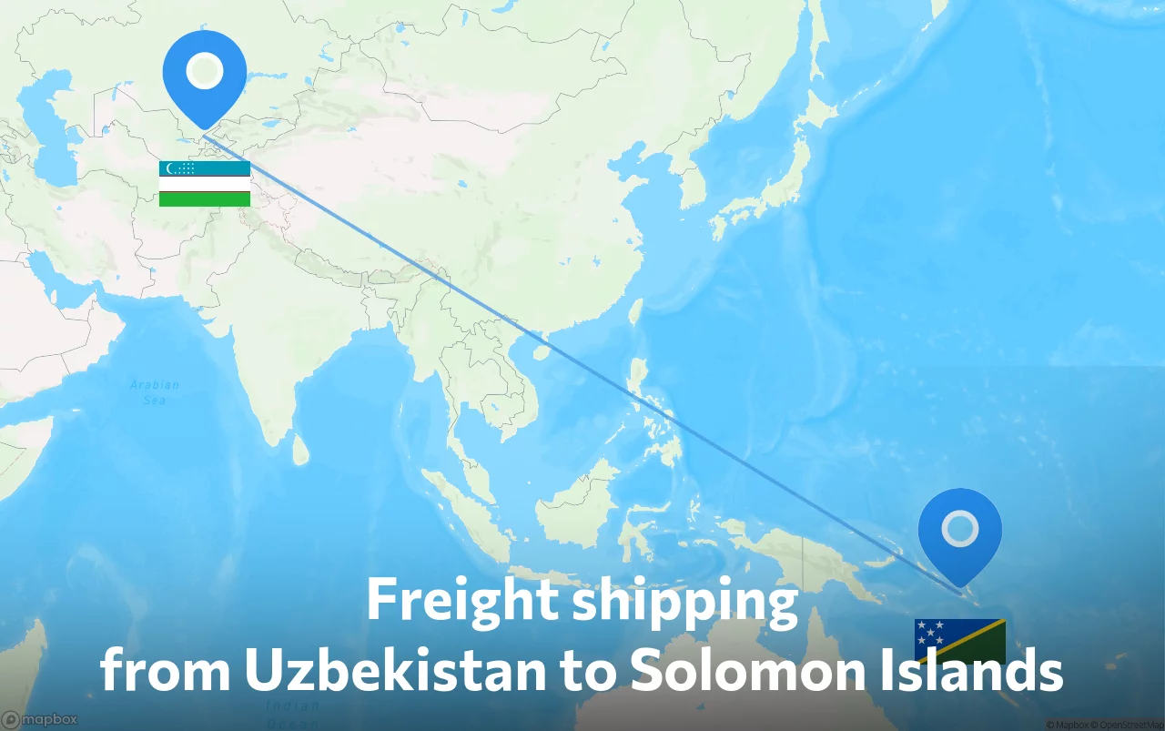 Shipping route from Uzbekistan to Solomon Islands