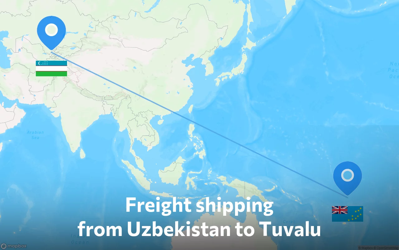 Shipping route from Uzbekistan to Tuvalu