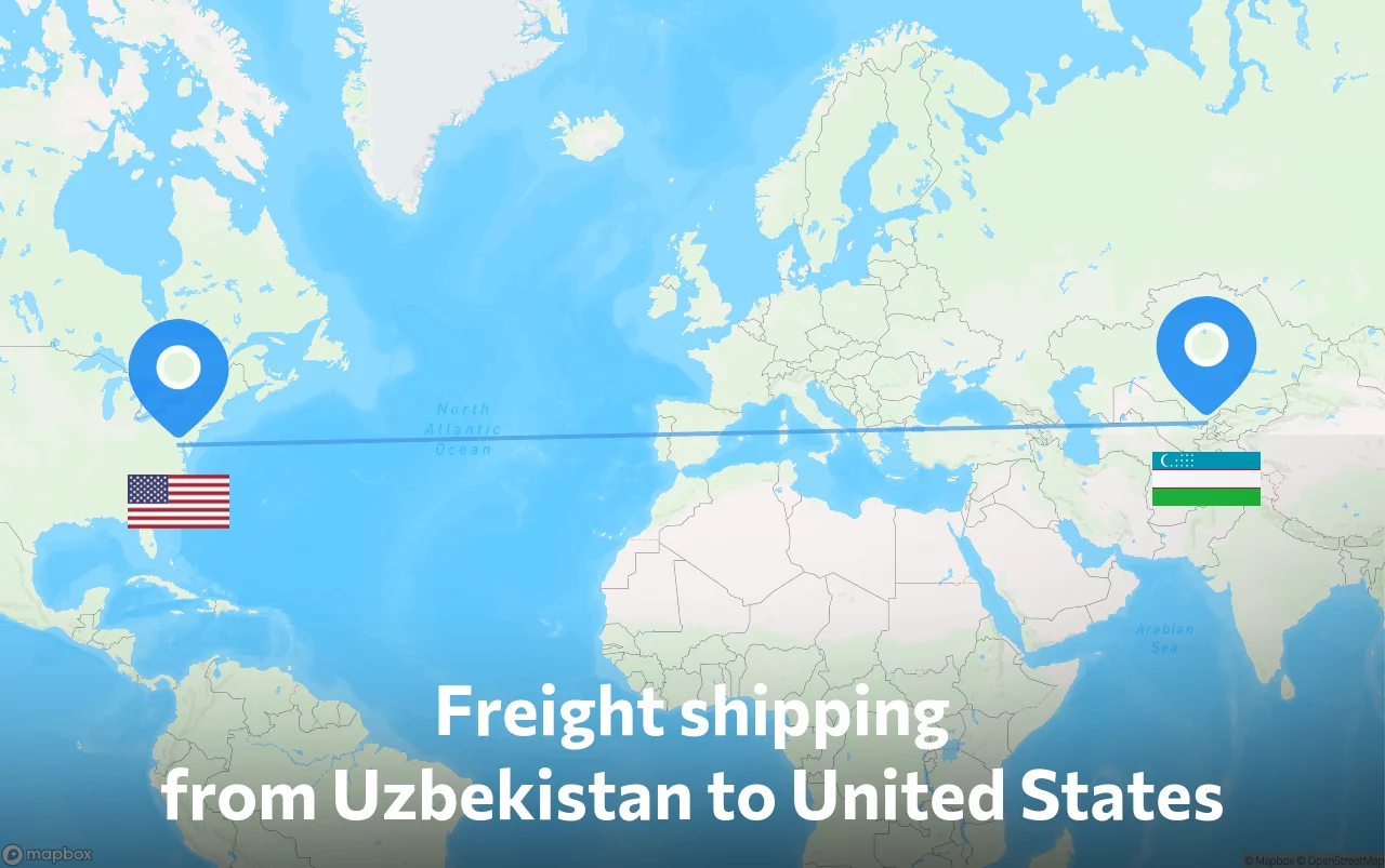 Shipping route from Uzbekistan to United States