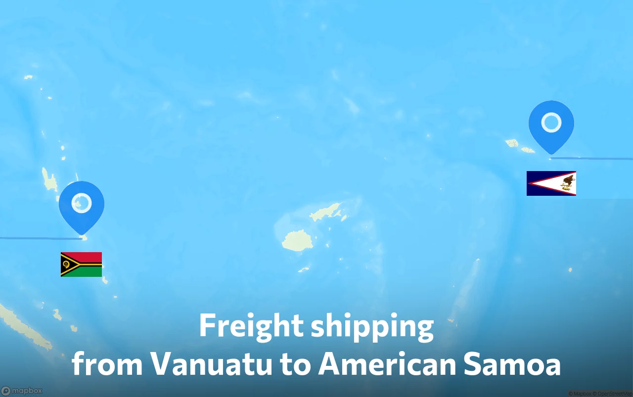 Shipping route from Vanuatu to American Samoa