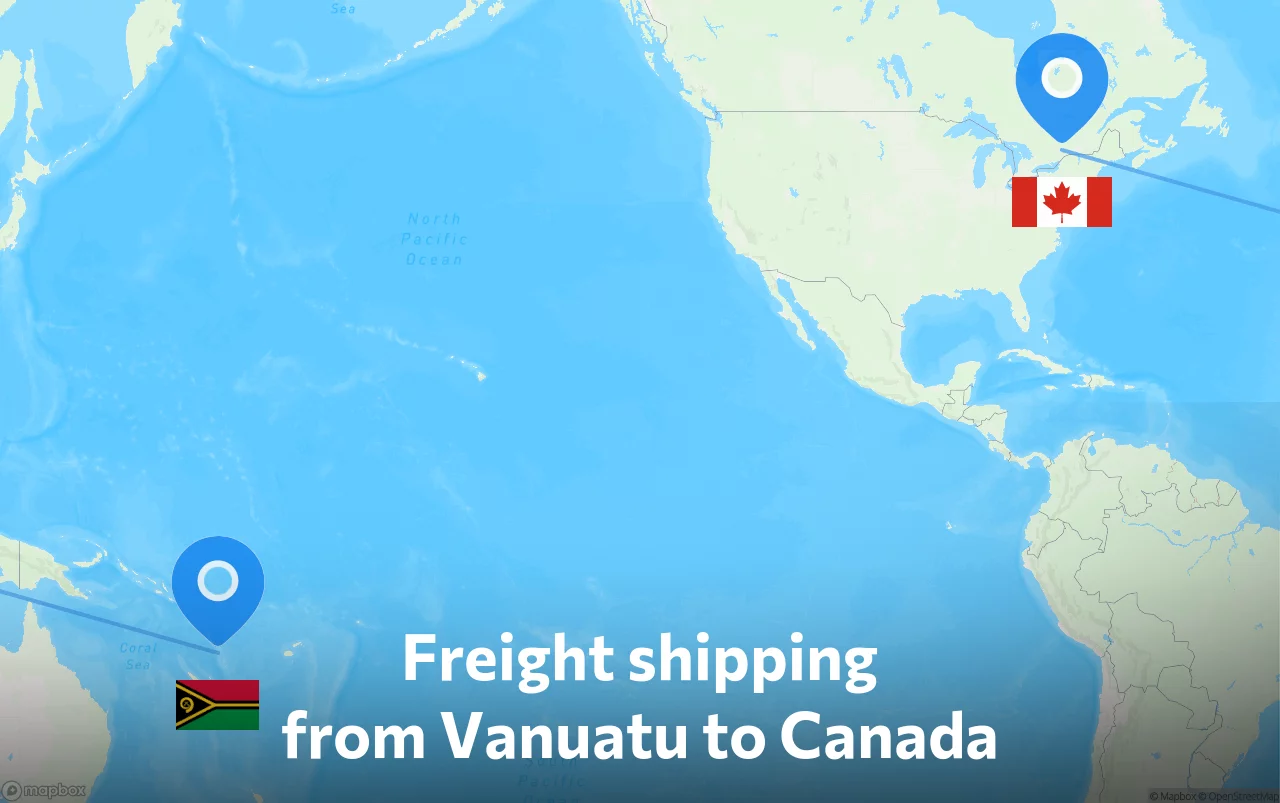 Shipping route from Vanuatu to Canada