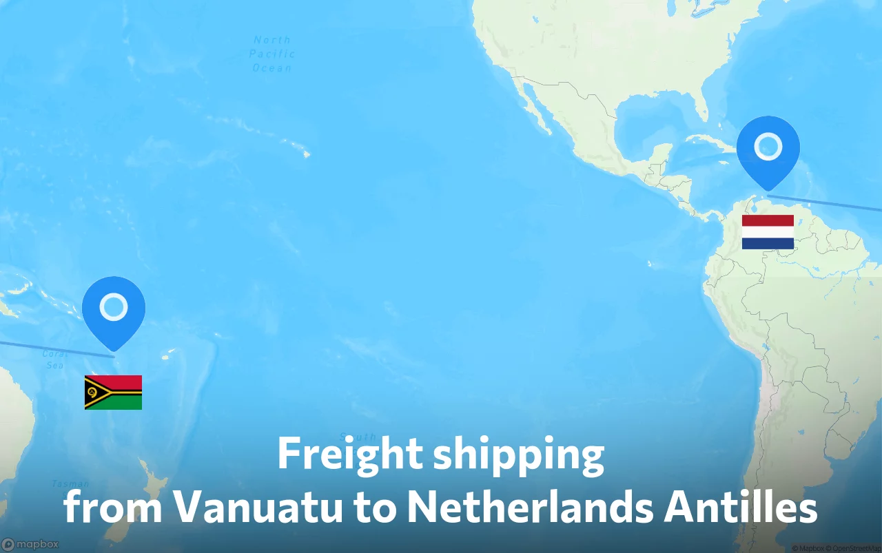 Shipping route from Vanuatu to Netherlands Antilles