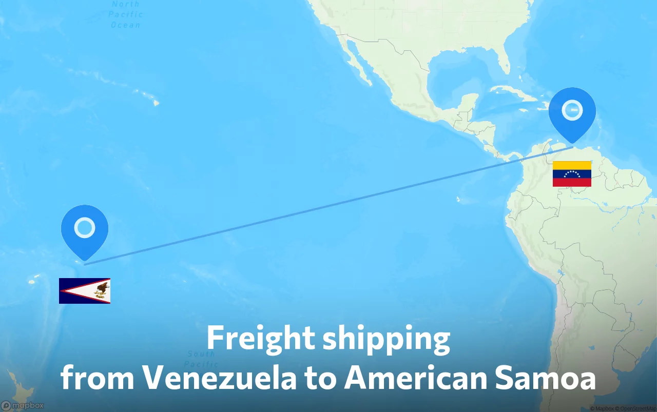 Shipping route from Venezuela to American Samoa