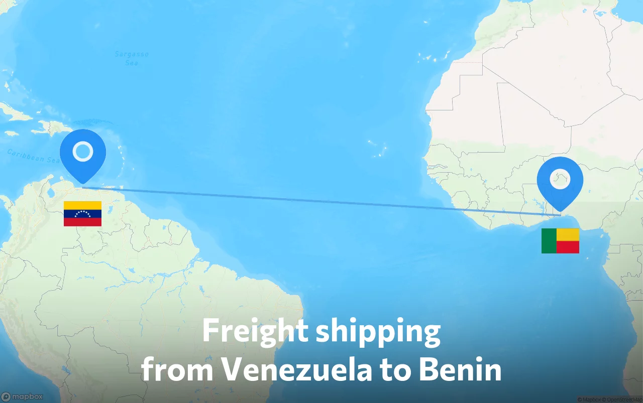 Shipping route from Venezuela to Benin