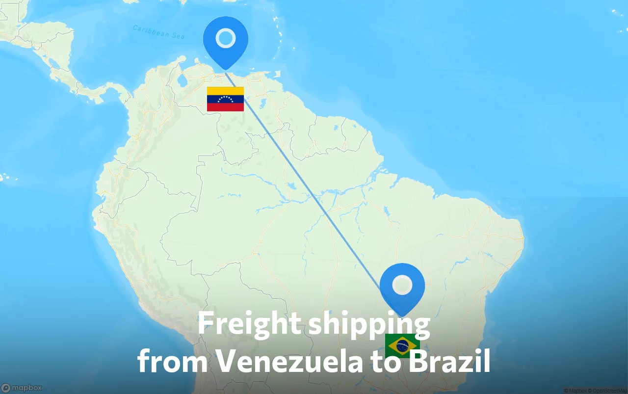 Shipping route from Venezuela to Brazil