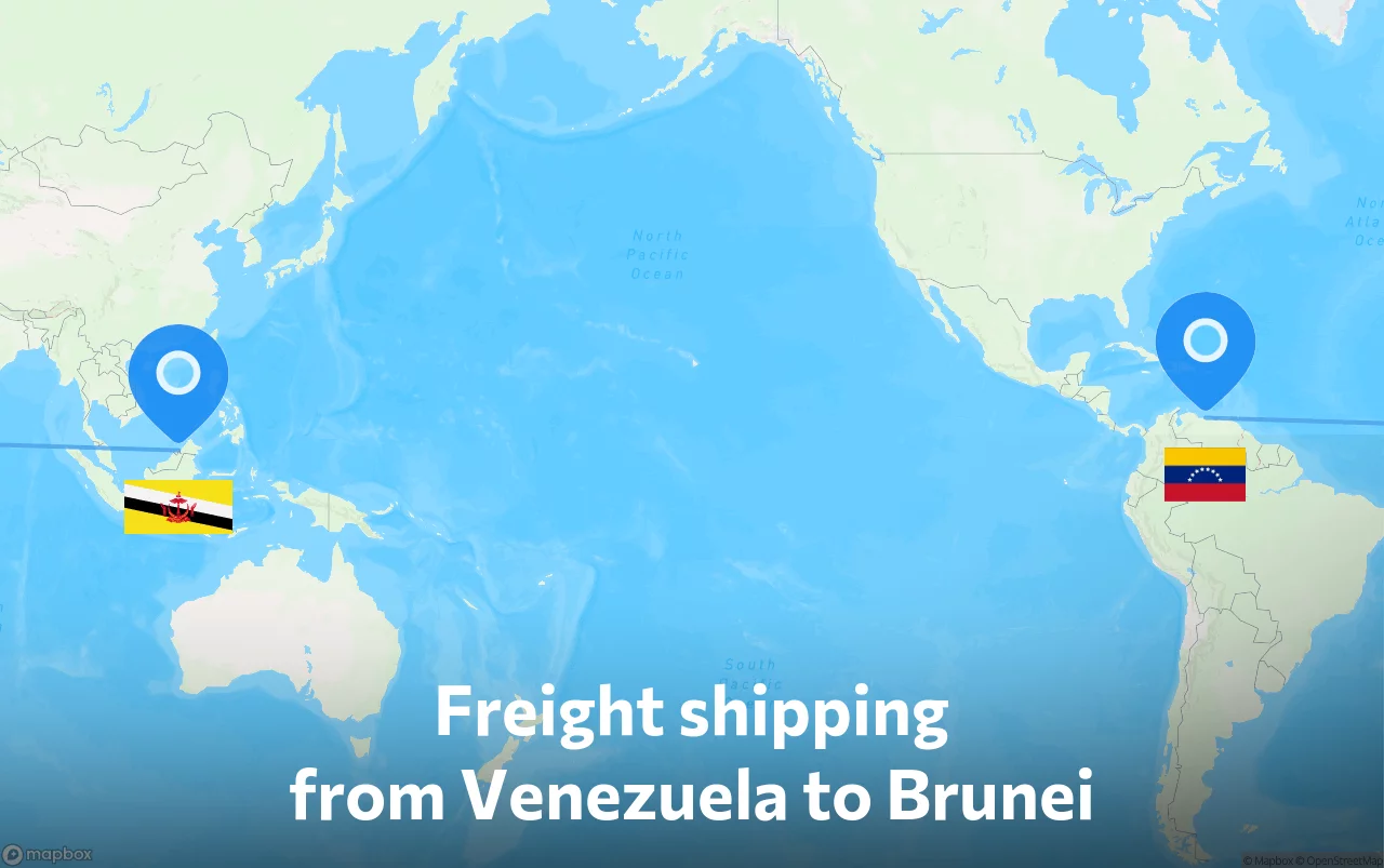Shipping route from Venezuela to Brunei