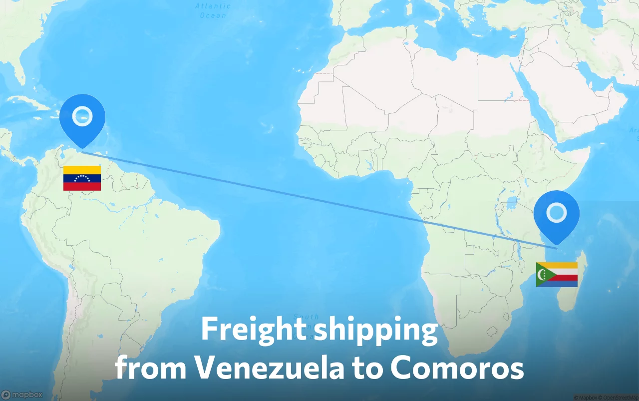 Shipping route from Venezuela to Comoros