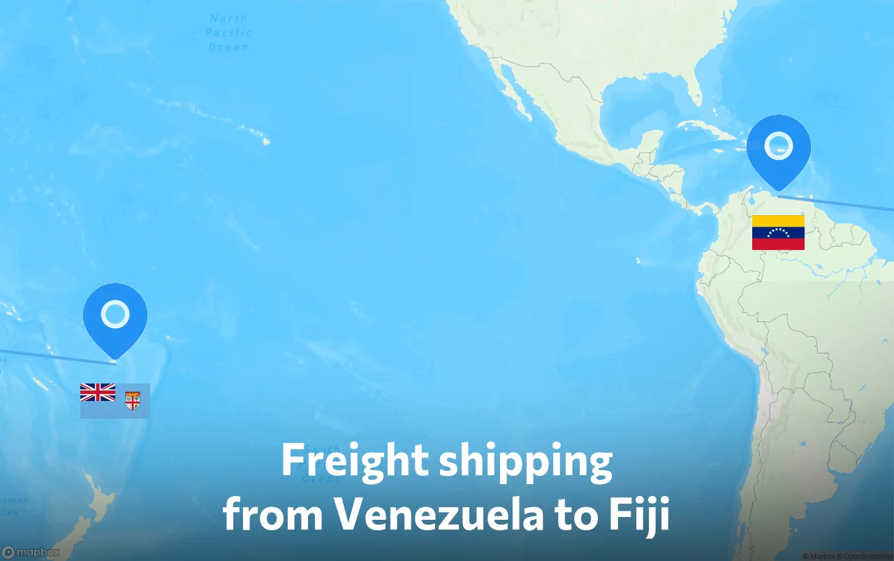Shipping route from Venezuela to Fiji