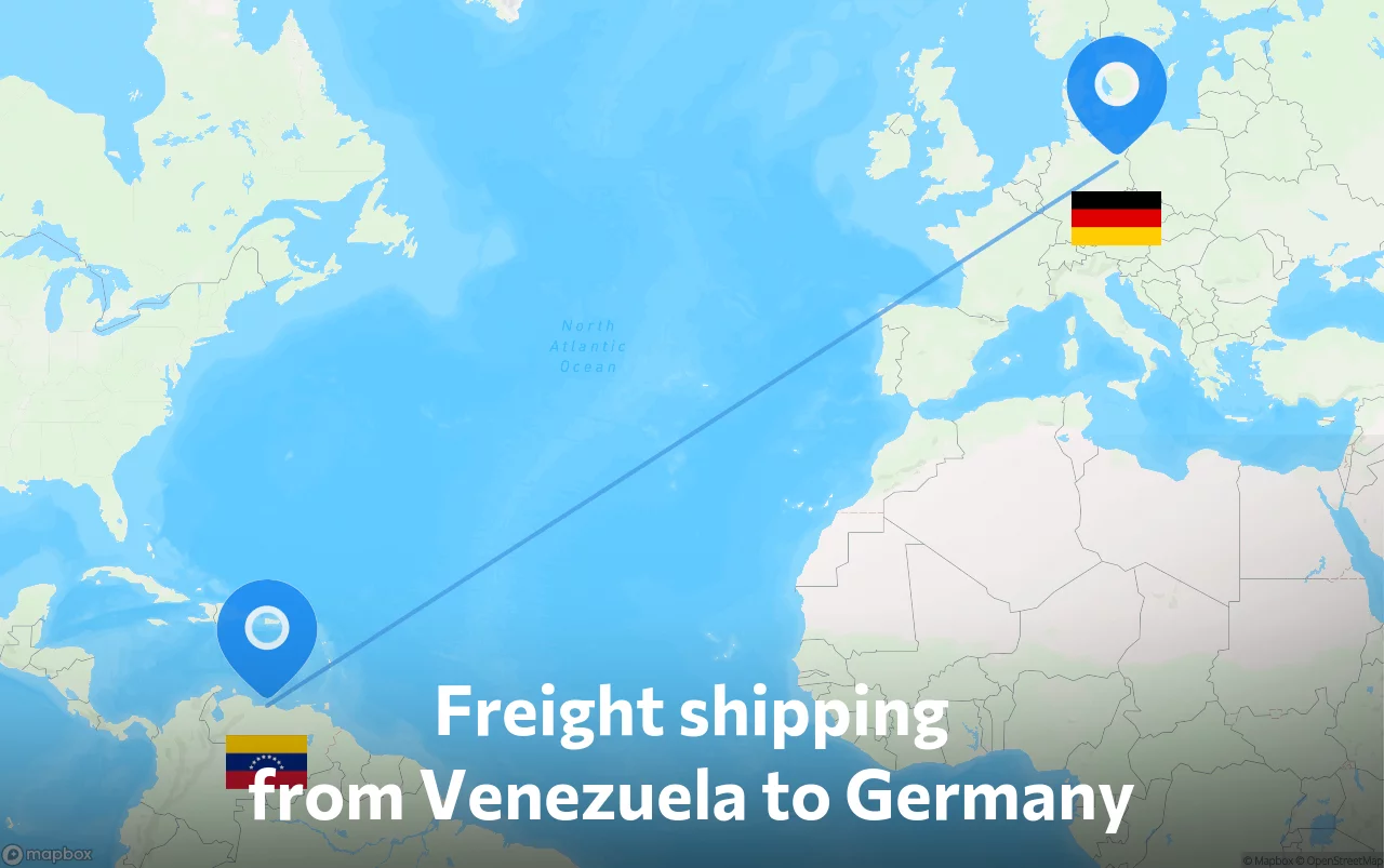 Shipping route from Venezuela to Germany