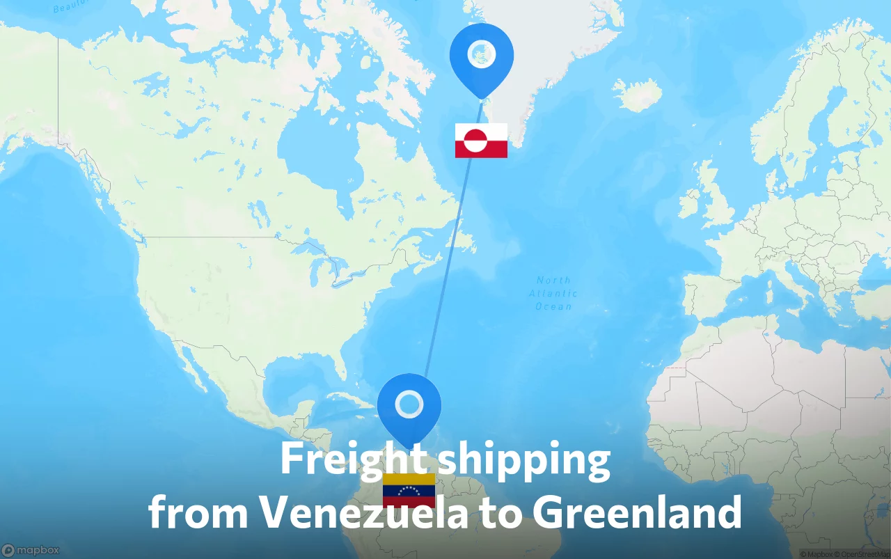 Shipping route from Venezuela to Greenland