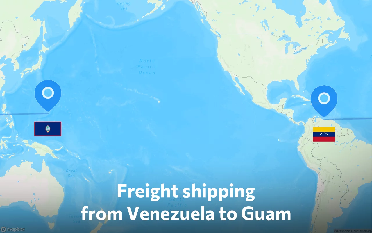 Shipping route from Venezuela to Guam