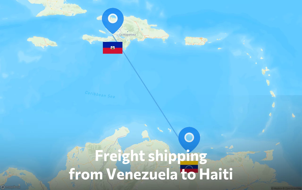 Shipping route from Venezuela to Haiti