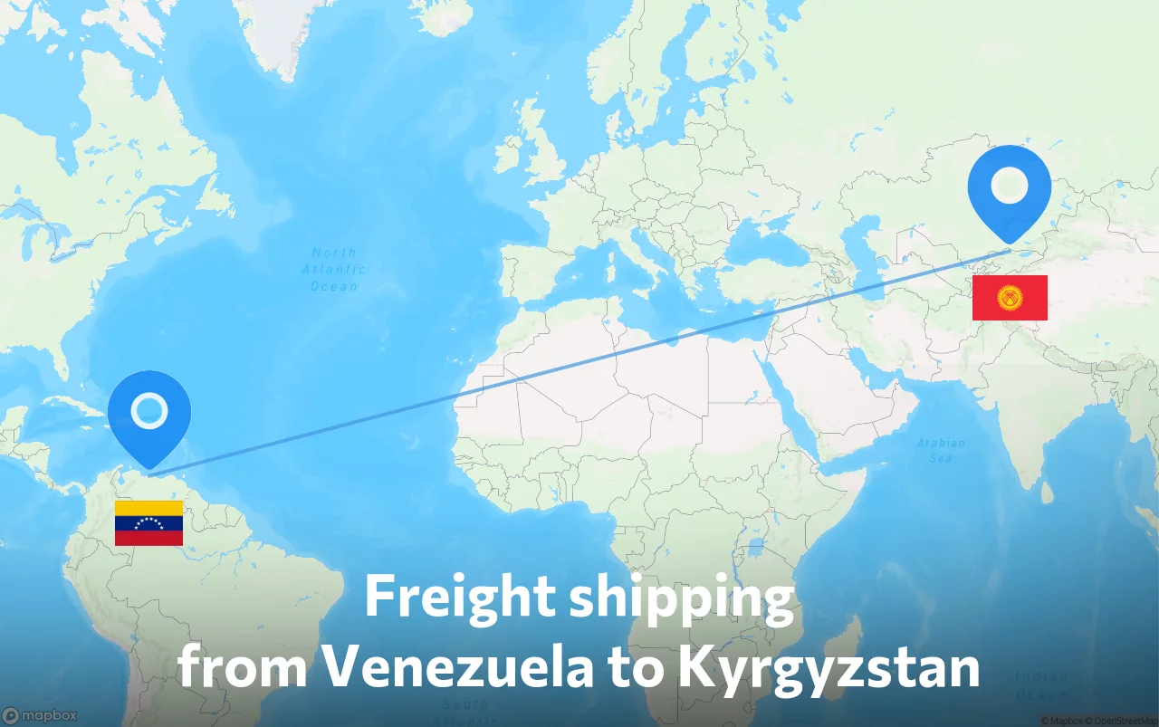 Shipping route from Venezuela to Kyrgyzstan