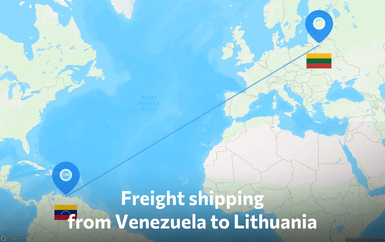 Shipping route from Venezuela to Lithuania