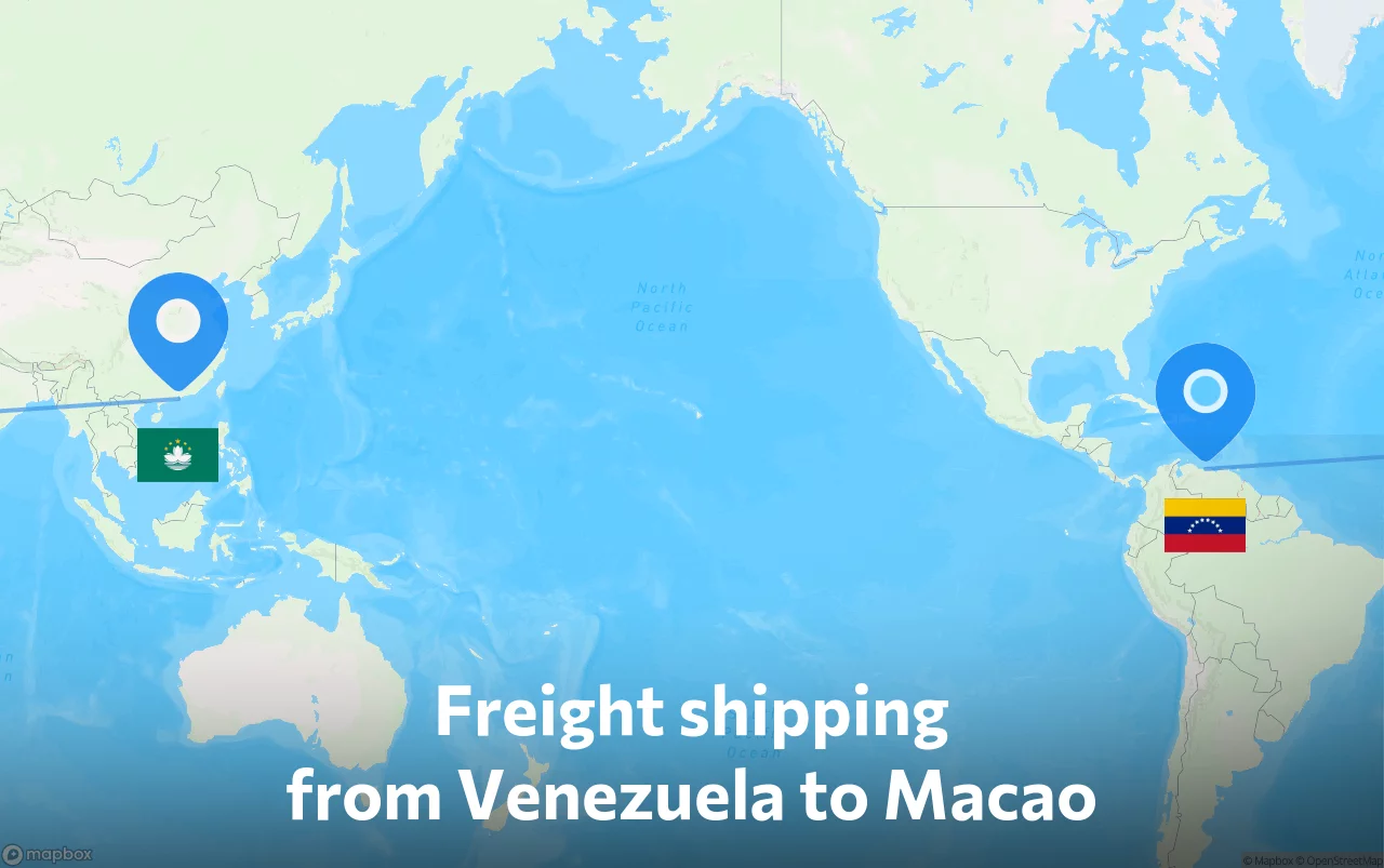 Shipping route from Venezuela to Macao