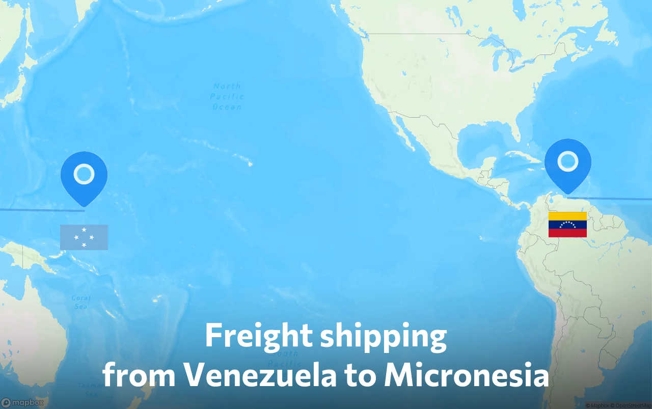 Shipping route from Venezuela to Micronesia