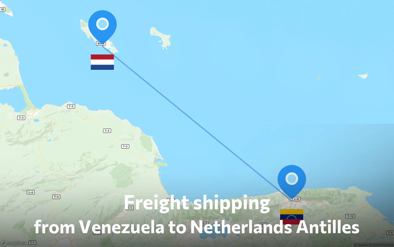 Shipping route from Venezuela to Netherlands Antilles