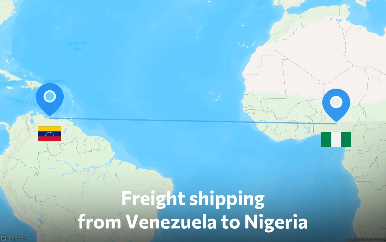 Shipping route from Venezuela to Nigeria