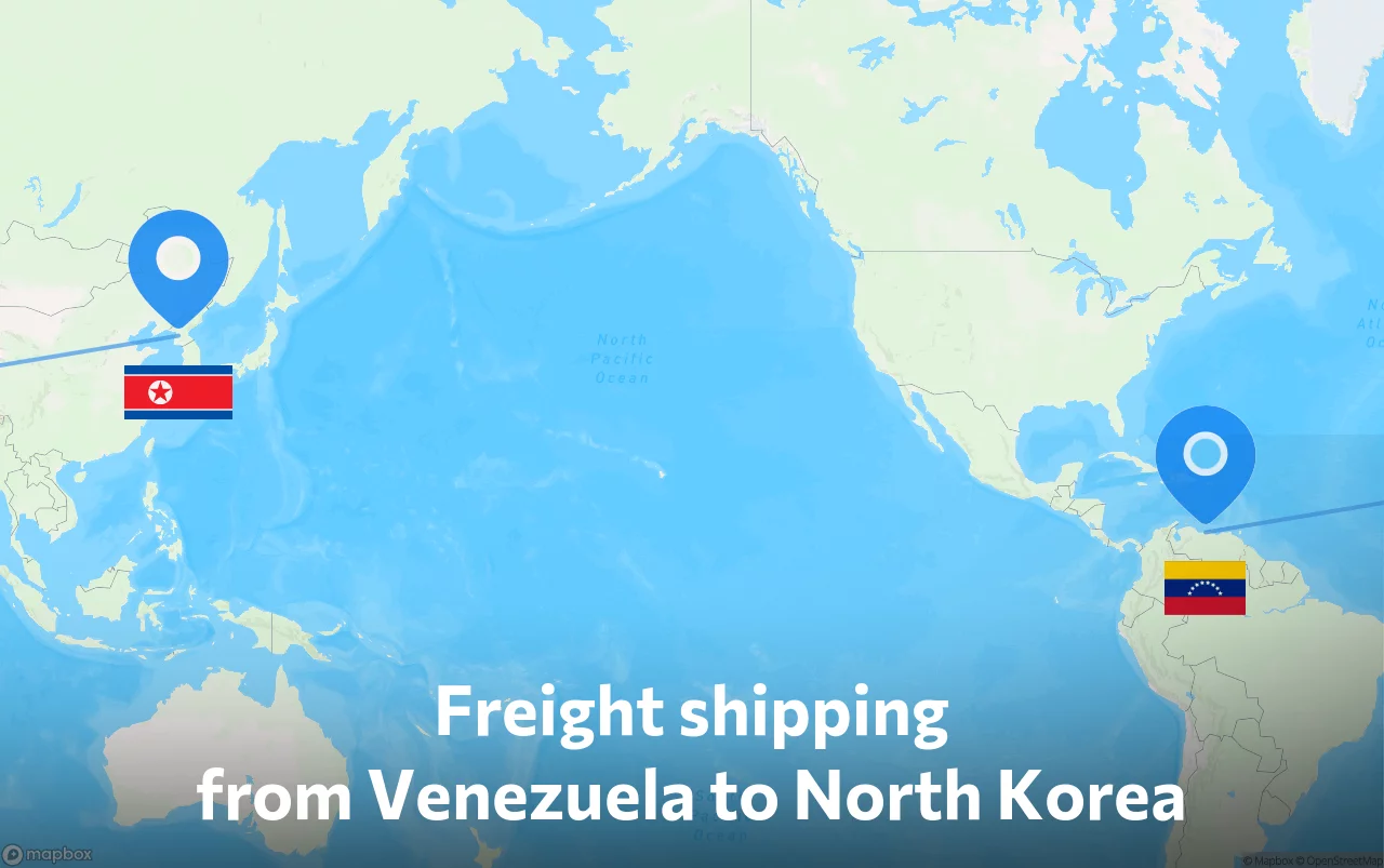 Shipping route from Venezuela to North Korea