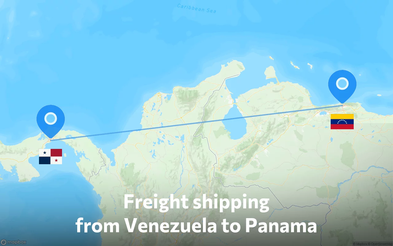 Shipping route from Venezuela to Panama