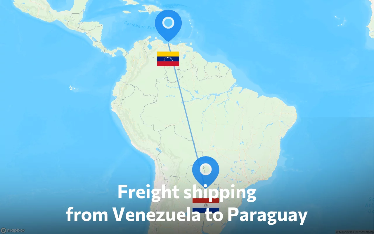 Shipping route from Venezuela to Paraguay