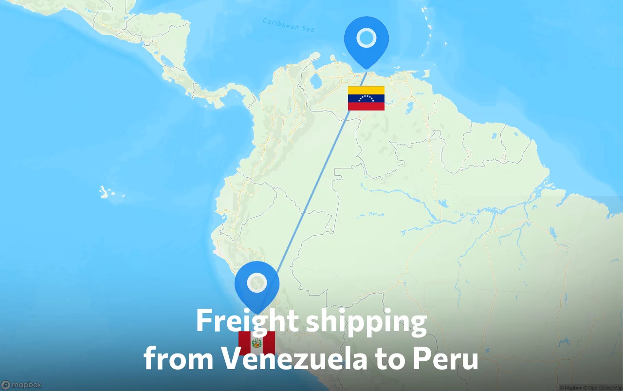 Shipping route from Venezuela to Peru