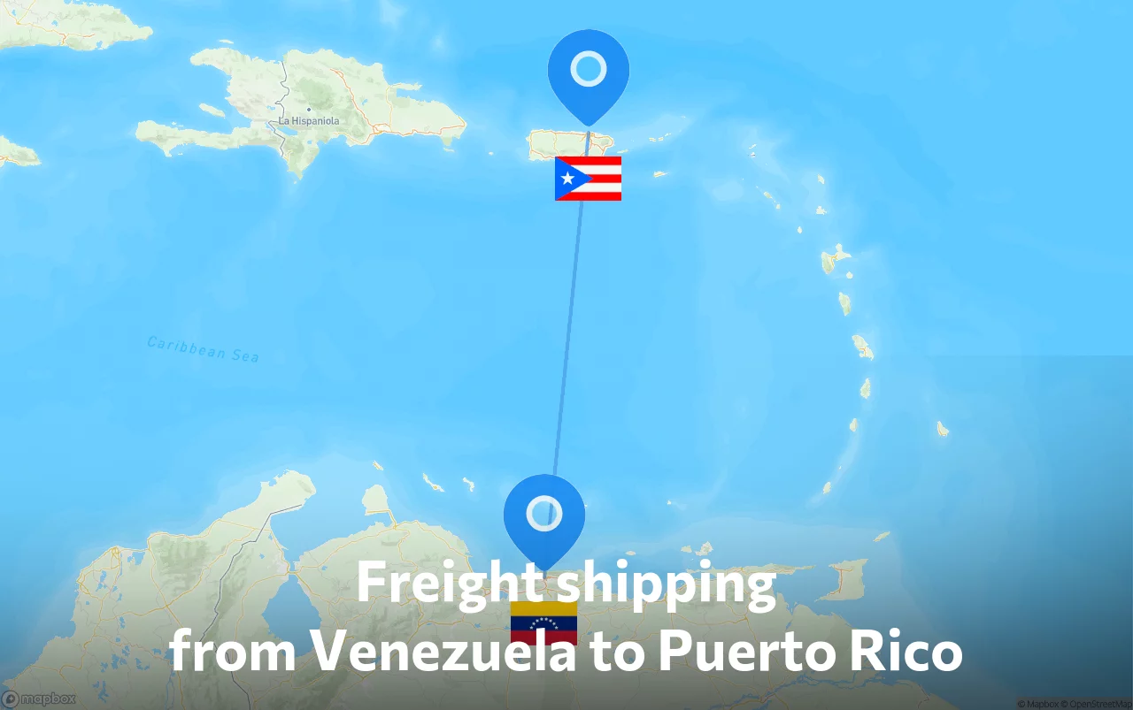 Shipping route from Venezuela to Puerto Rico