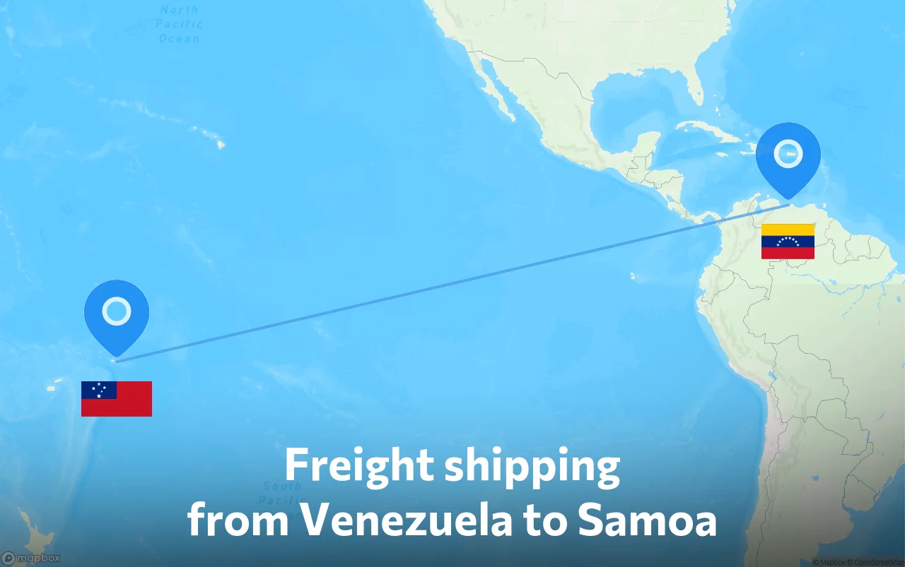 Shipping route from Venezuela to Samoa