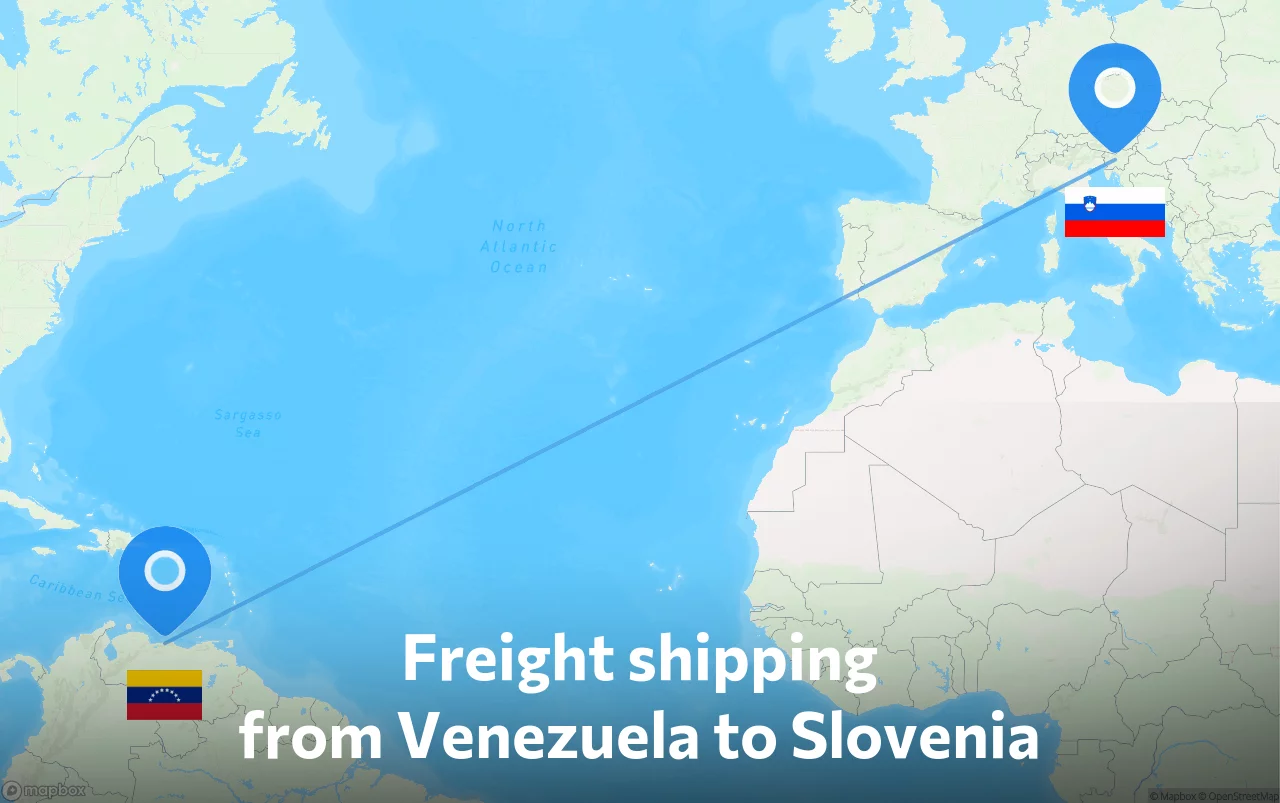 Shipping route from Venezuela to Slovenia