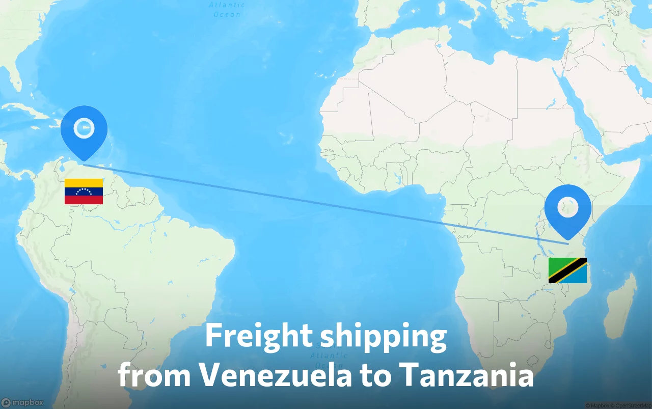 Shipping route from Venezuela to Tanzania