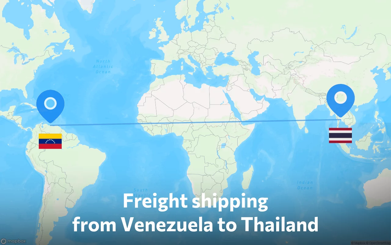 Shipping route from Venezuela to Thailand