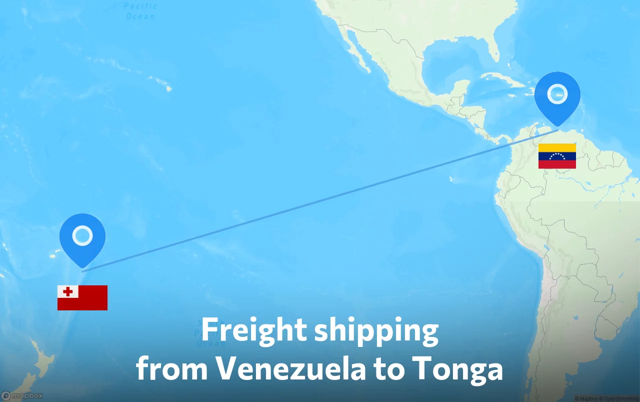 Shipping route from Venezuela to Tonga