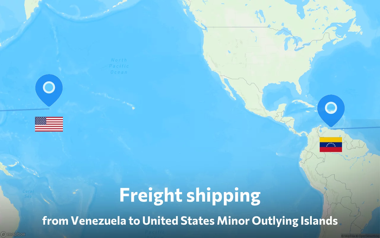 Shipping route from Venezuela to United States Minor Outlying Islands