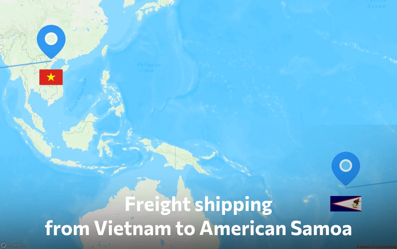 Shipping route from Vietnam to American Samoa