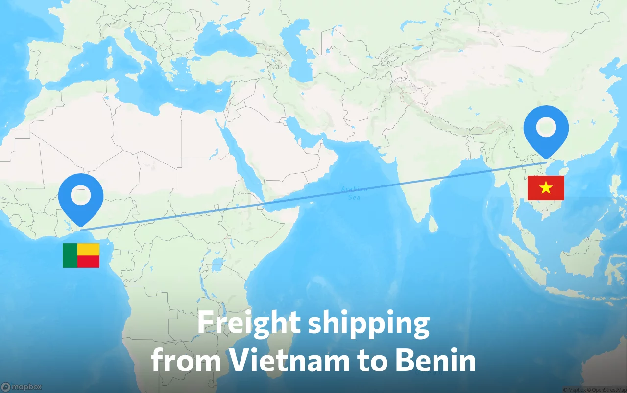 Shipping route from Vietnam to Benin