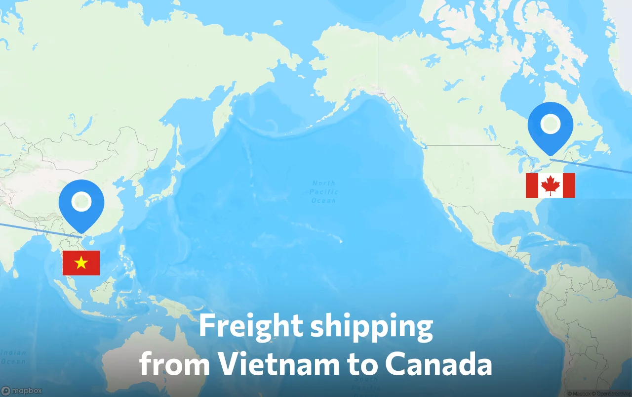 Shipping route from Vietnam to Canada
