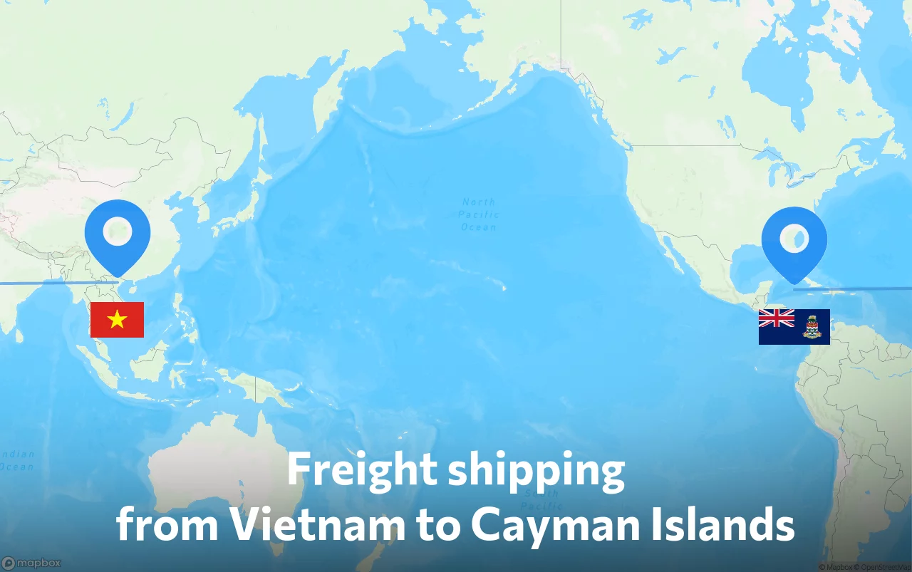 Shipping route from Vietnam to Cayman Islands