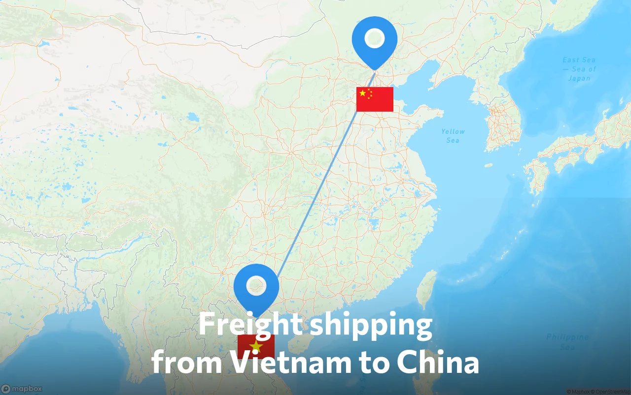 Shipping route from Vietnam to China